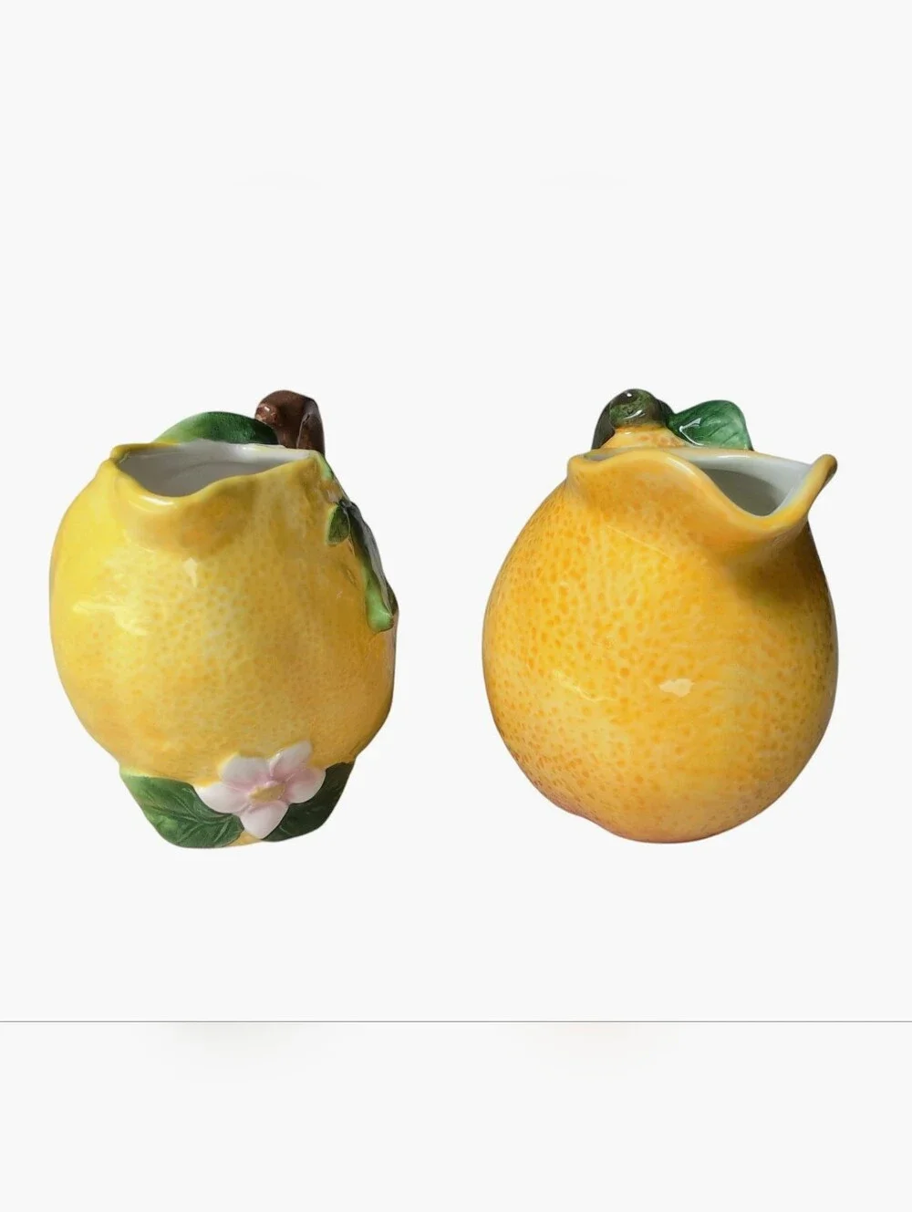 Lemon Collection by Ruby Corner Lemon Shaped Ceramic Creamer Pitchers